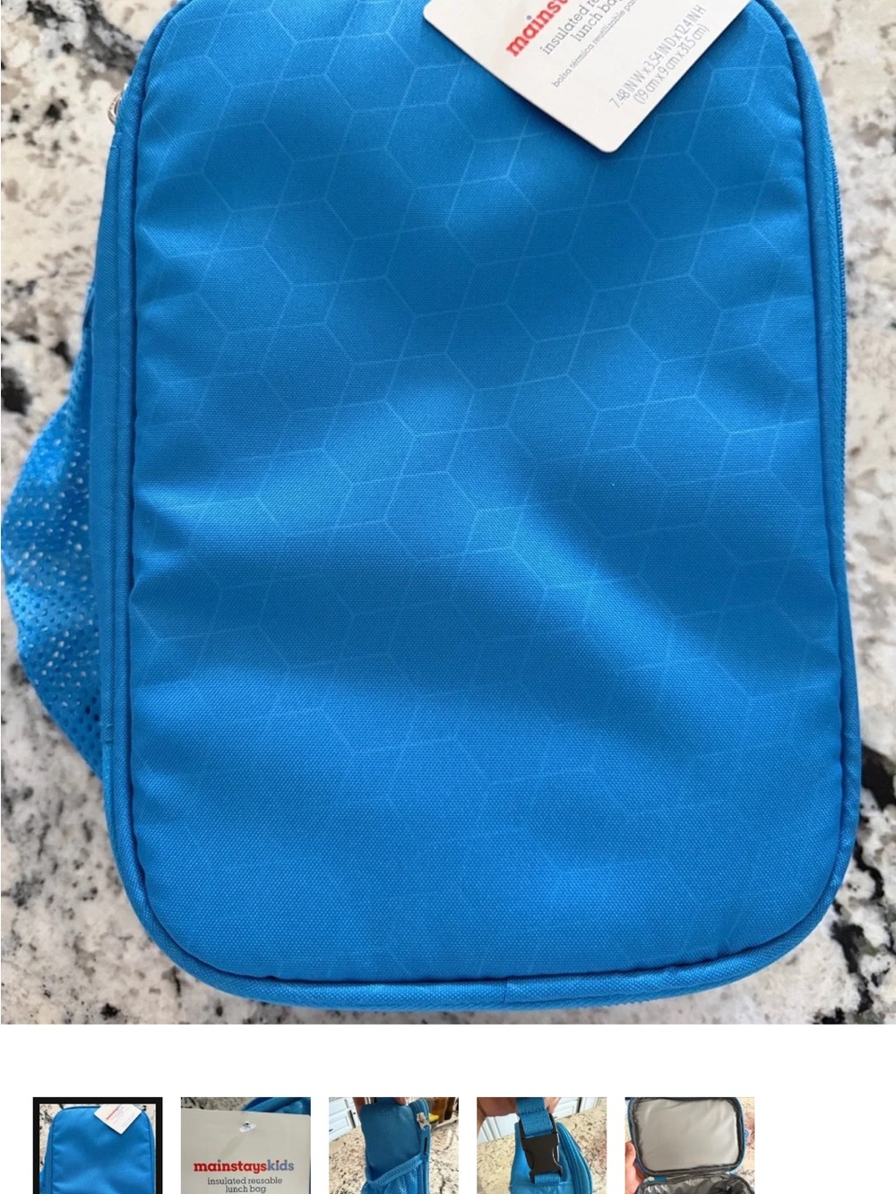 Mainstays Bright Blue Geometric Toiletry Bag for Men